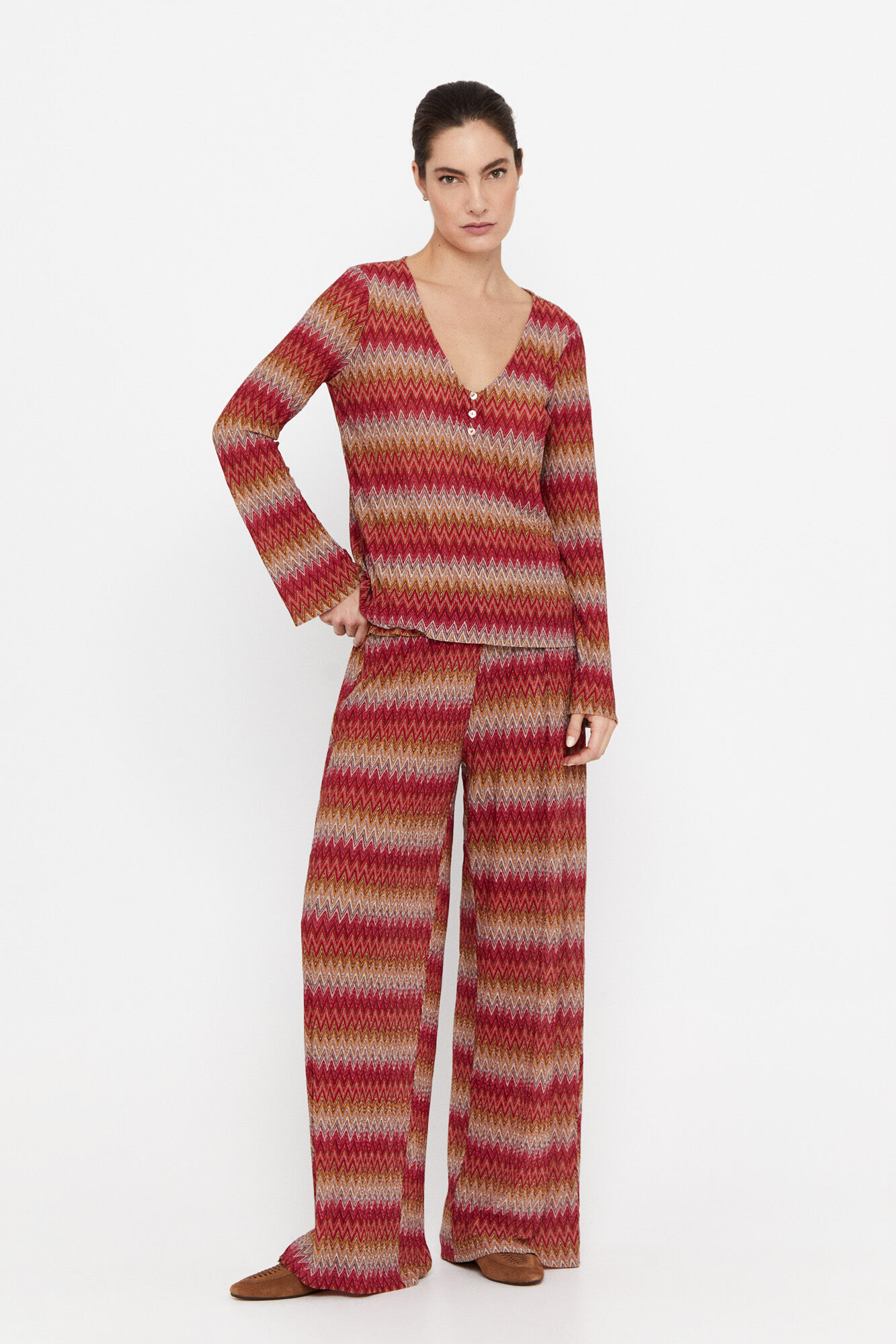 Top de malha estampado multicolorido - Multicolorido