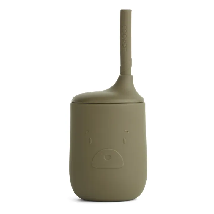 Liewood Gobelet avec paille Ellis en silicone | Vert kaki