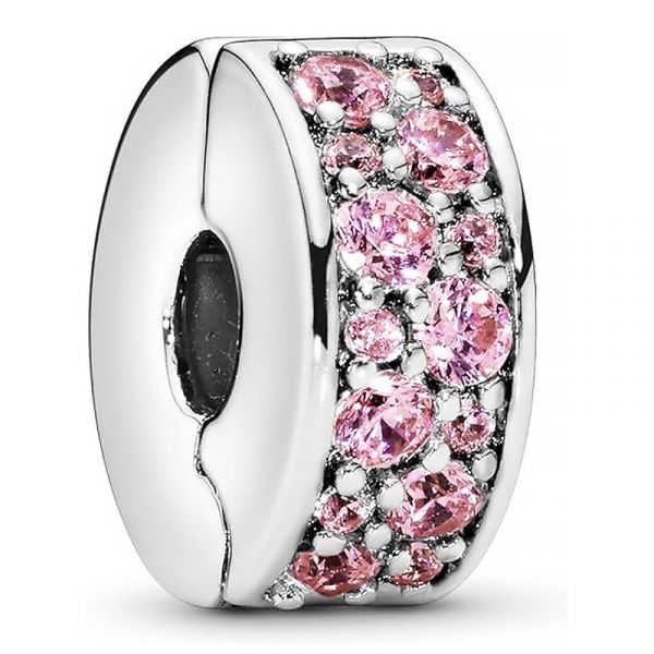 Pandora Joalheria Pendente Pavé Rosa 791817pcz