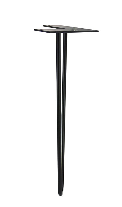 Pied de meuble en triangle en acier noir Interges H. 40 cm
