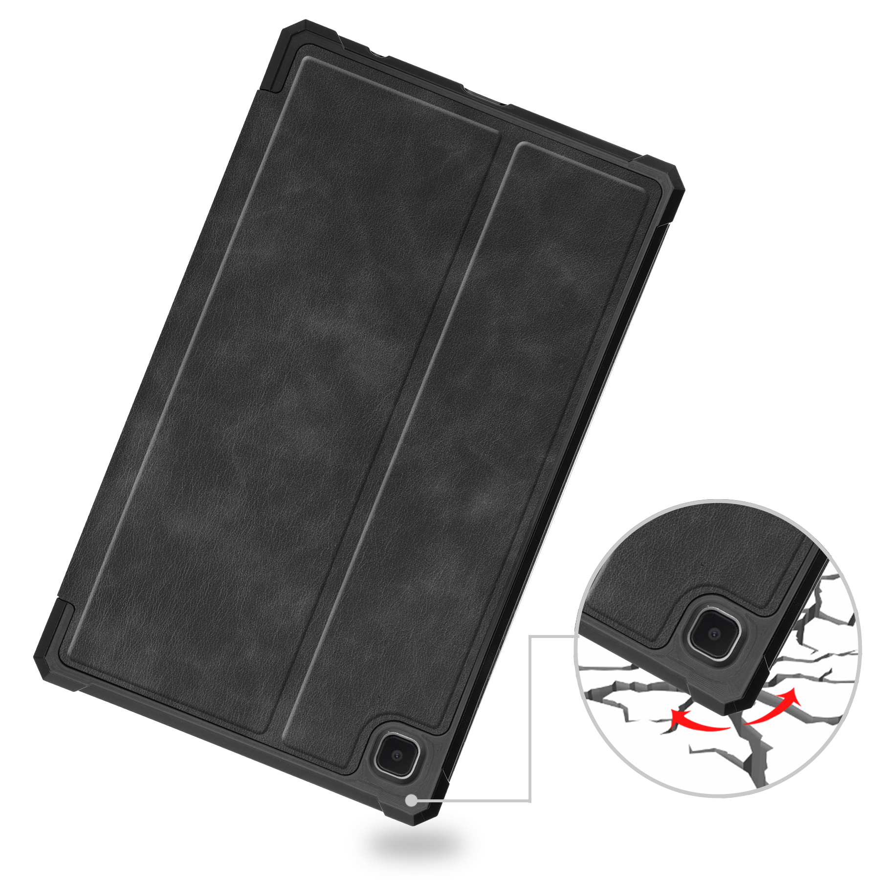 Samsung Galaxy Tab A 8.0 (2019) Vintage Leder Tasche Smart Case Hülle - Schwarz
