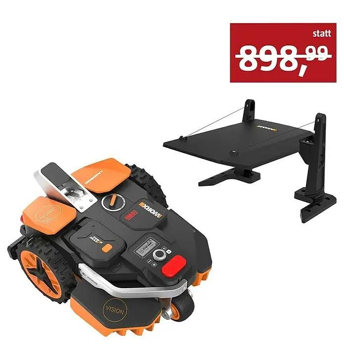 Worx PowerShare 20V Mähroboter-Set Landroid Vision M600 inkl. Garage (600 m², Schnittbreite: 18 cm, Kamera-gestützte Navigation)