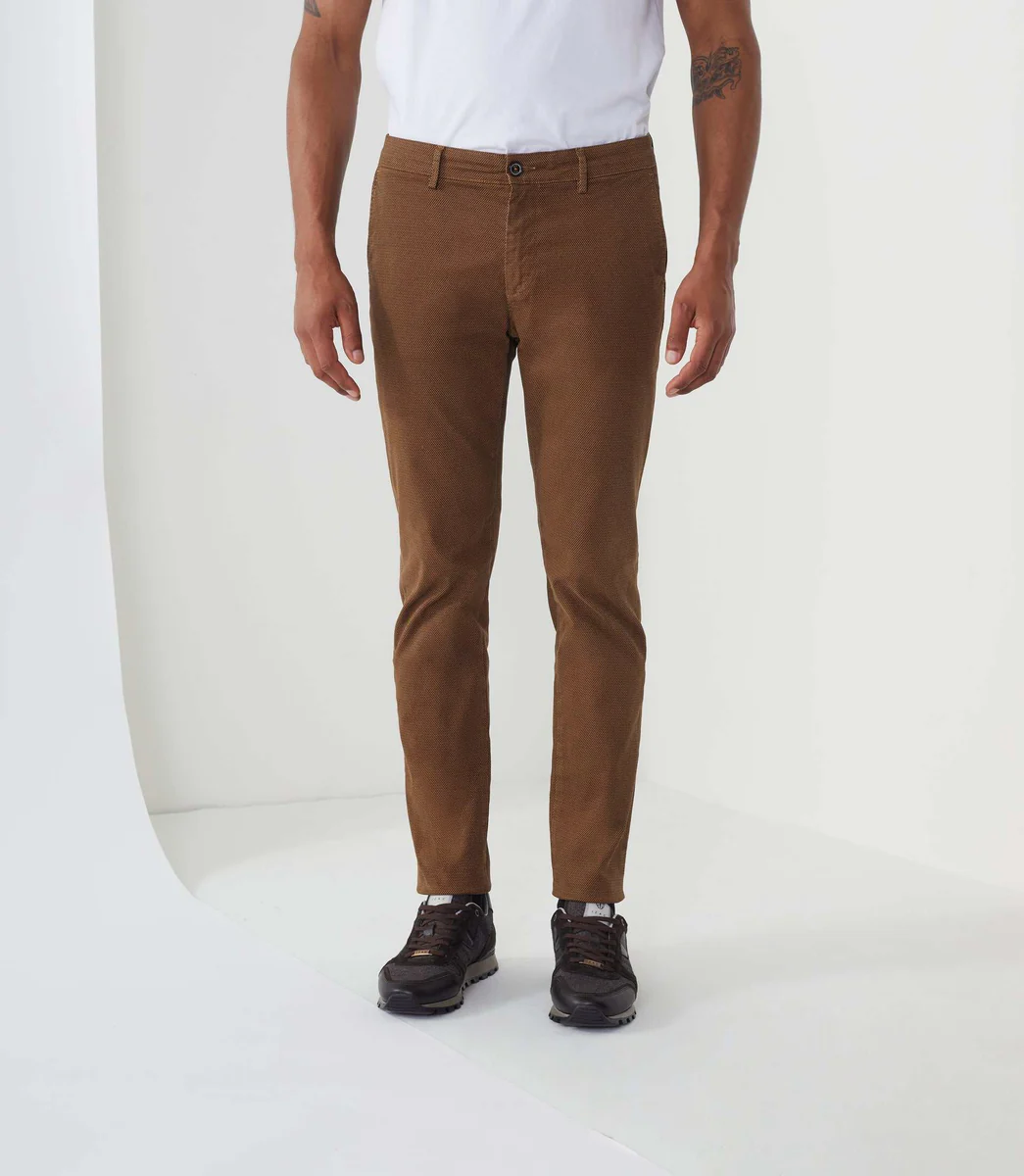 Pantalon slim casual camel 