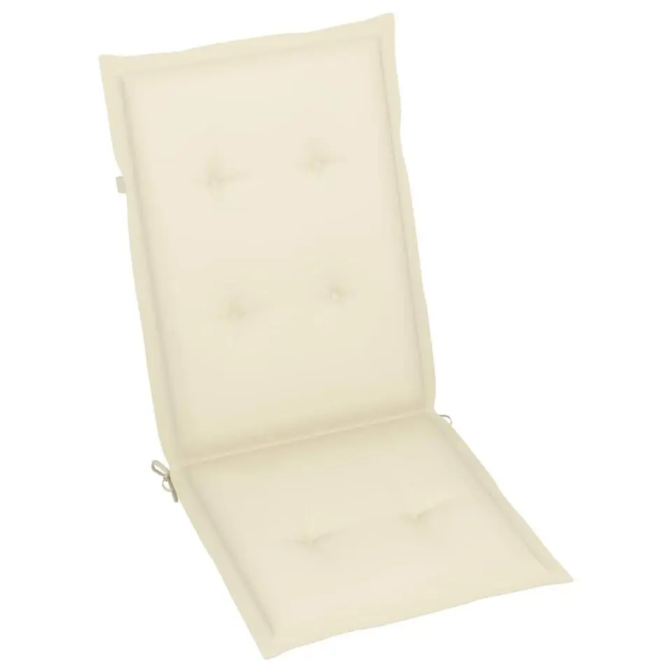 vidaXL - Verstelbare tuinstoelen - Kussens - Crème - Acaciahout - 4 stuks
