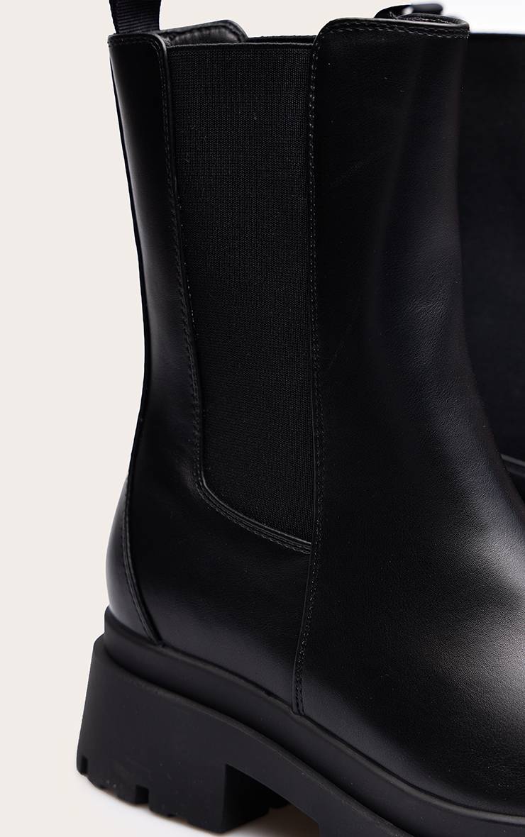 Noir Bottines Chelsea En Synthétiquecuir À Semelle Épaisse