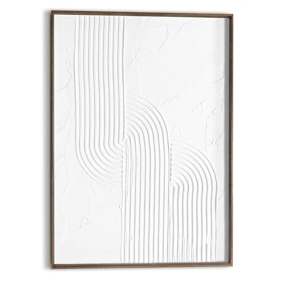 Schilderij met reliëf – walnootkleur Reliëf patroon - 70x50cm