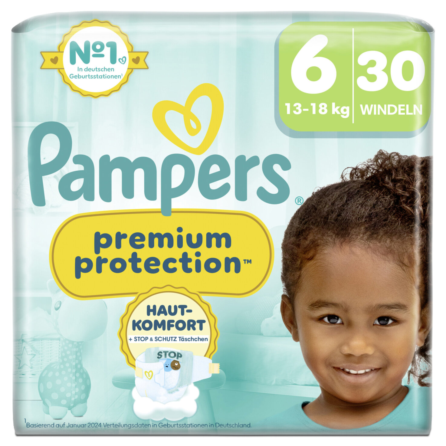 Pampers Premium Protection Grösse 6 Extra Large 13+kg 30 Stück