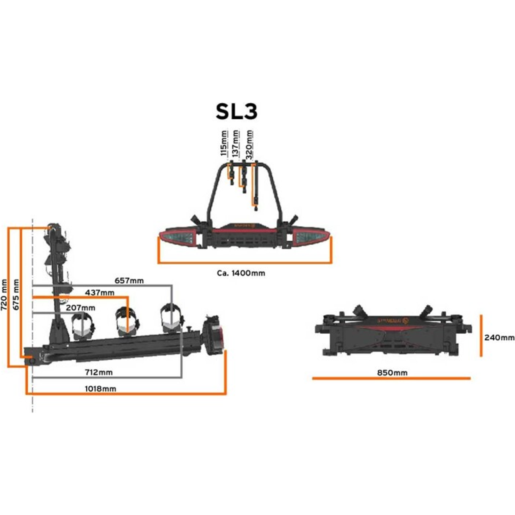 Spinder SL3 Fietsendrager