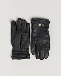 Hestra Utsjö Fleece Lined Buckle Elkskin Glove Black