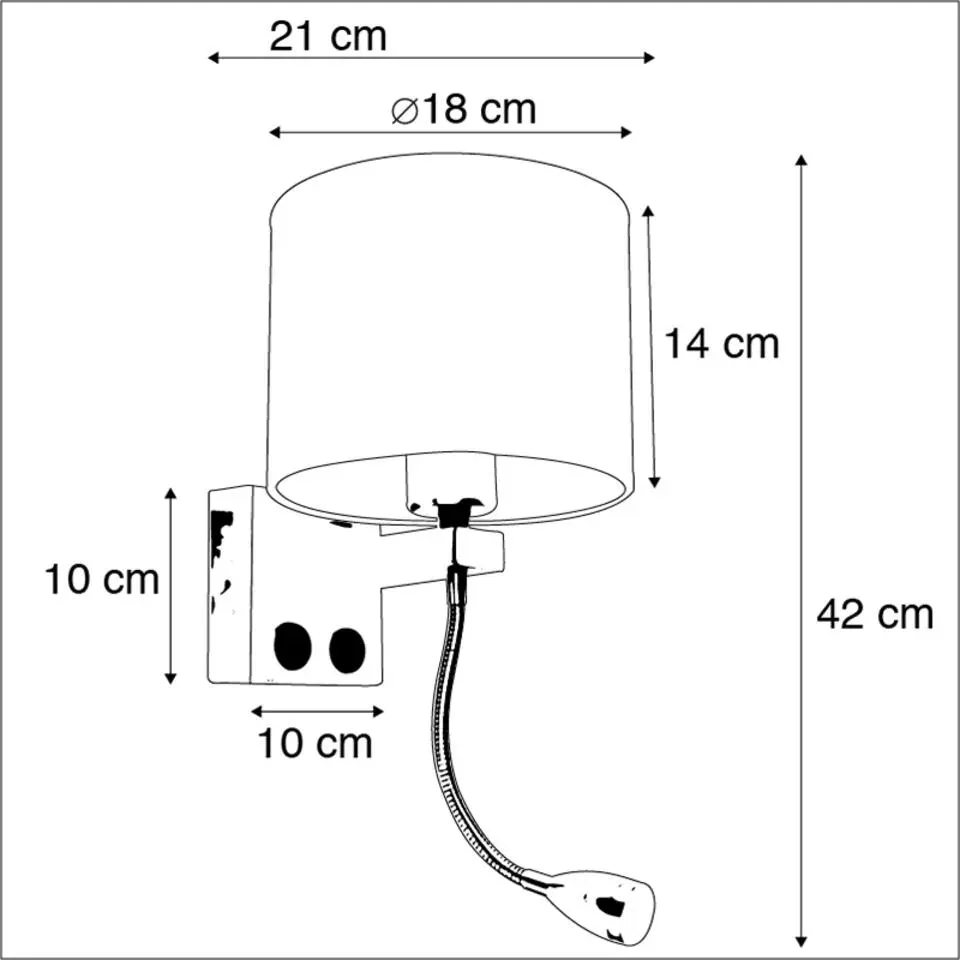 Qazqa wandlampen brescia combi wit e27