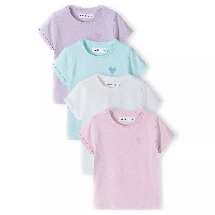 MINOTI 4er-Pack T-Shirts WeißBlauRosa