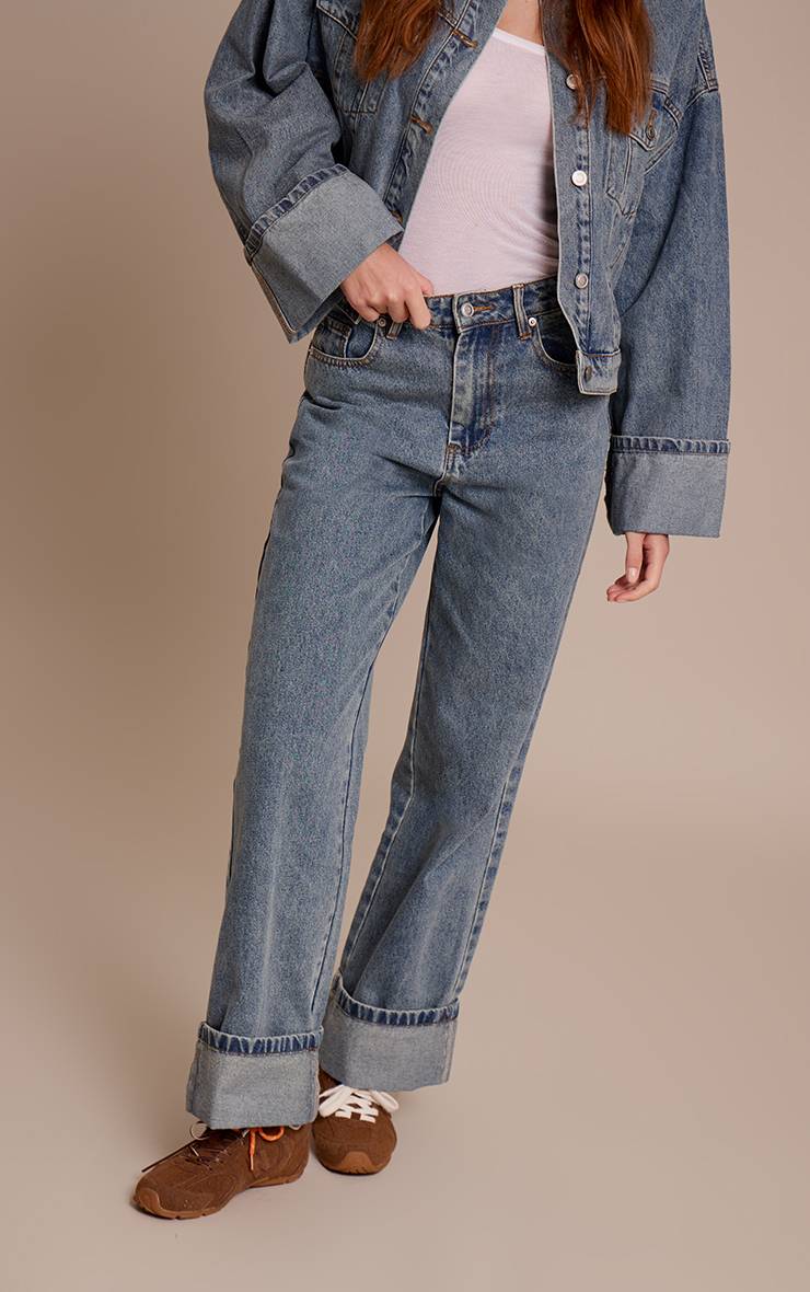 Vintage Jean À Ourlet Retroussé