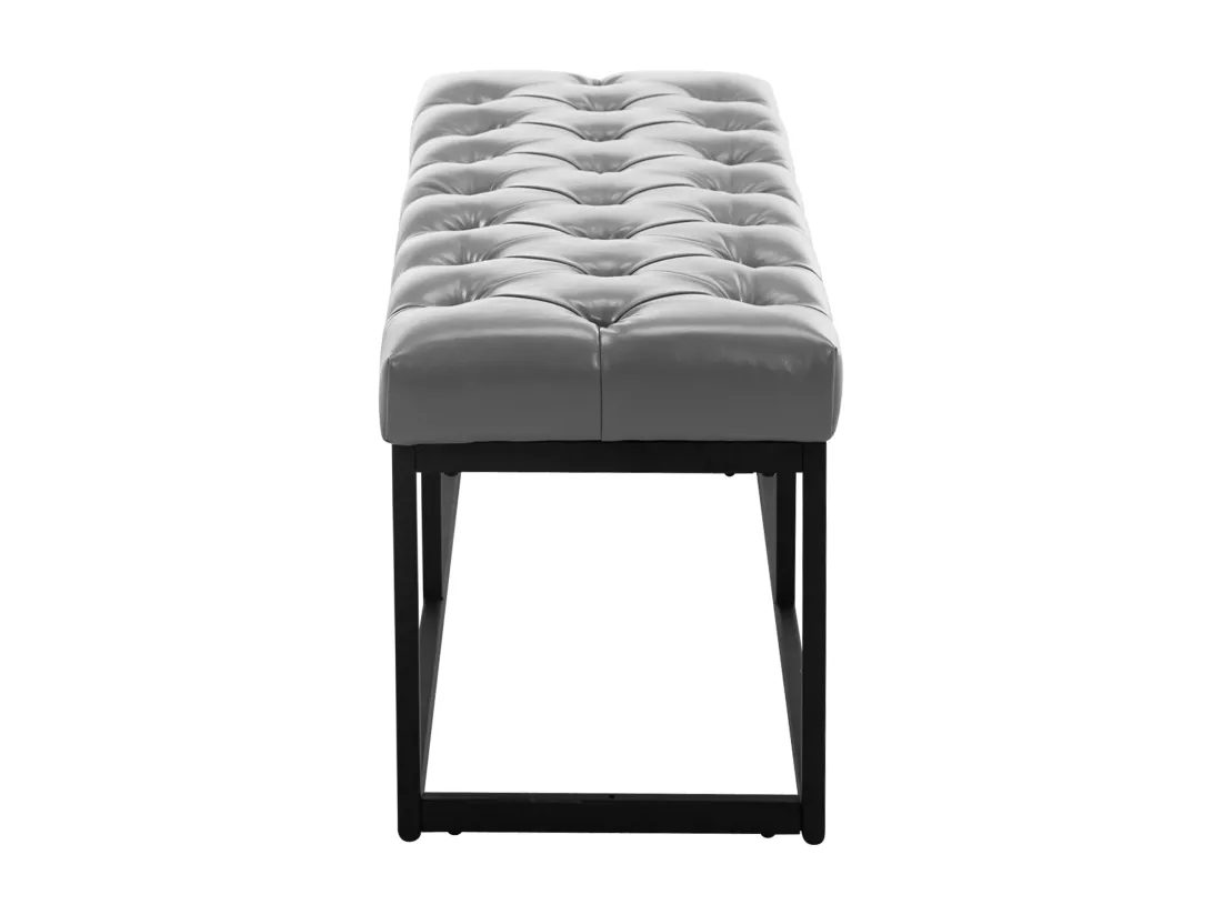 Banquette - Similicuir & Métal noir mat - Gris - Amun