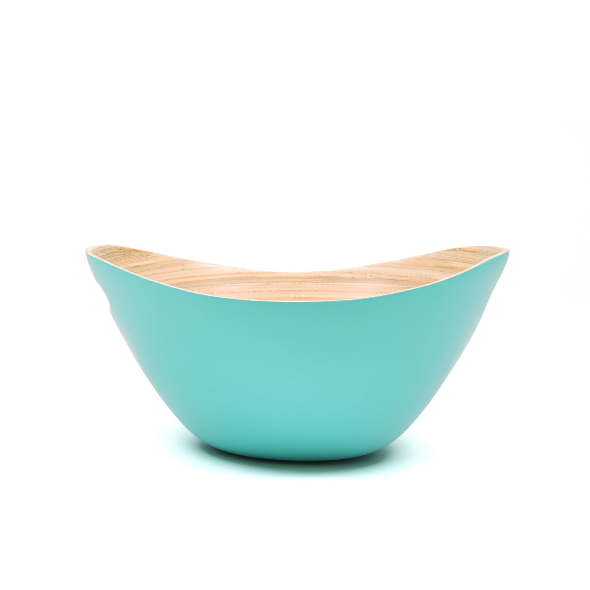 Bambusschale 'Wave' M, türkis, B 25 cm, L 21 cm, H 12 cm von fischer's lagerhaus