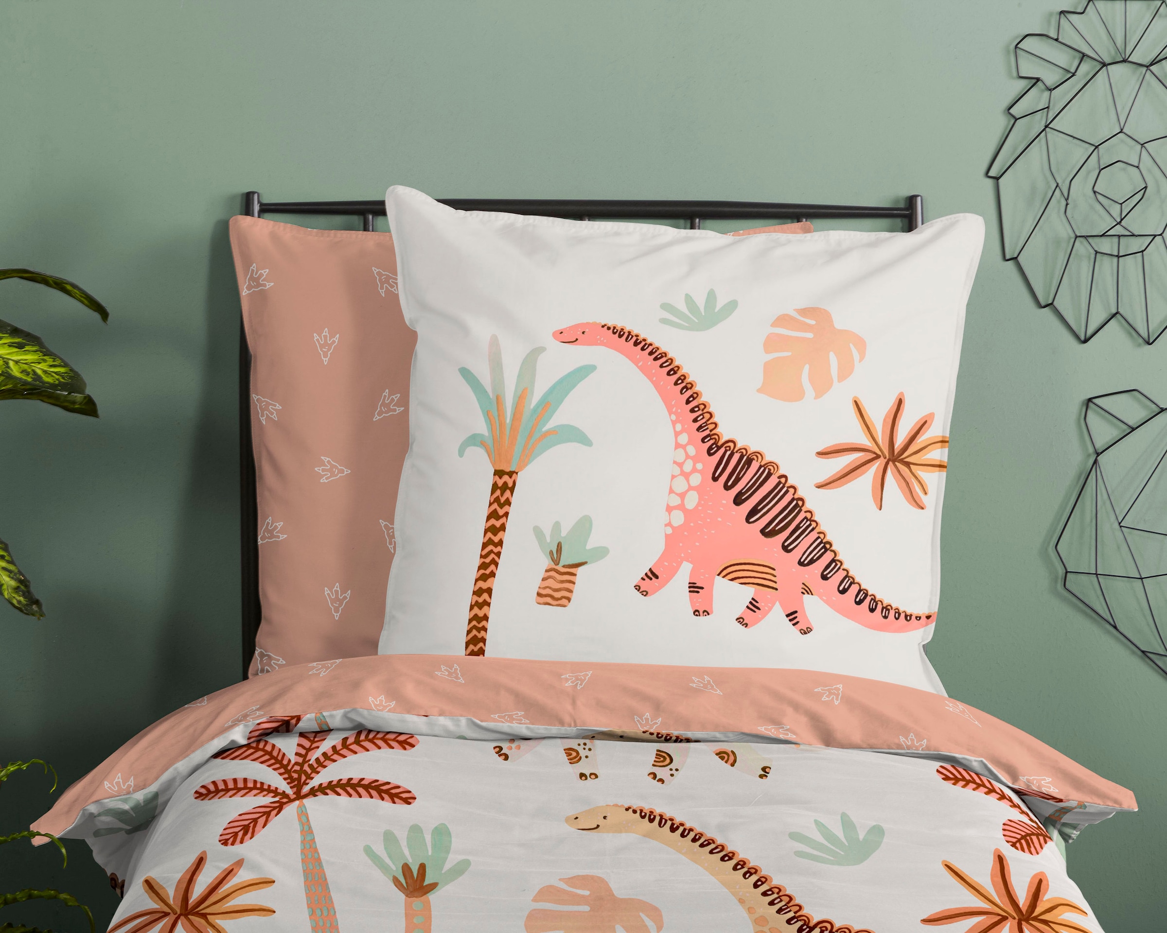 good morning Babybettwäsche »Dino« 2 Stk. tlg. 100% Baumwolle, 120x150, Reissverschluss, Wendeoptik, Baby, Junge, Dino