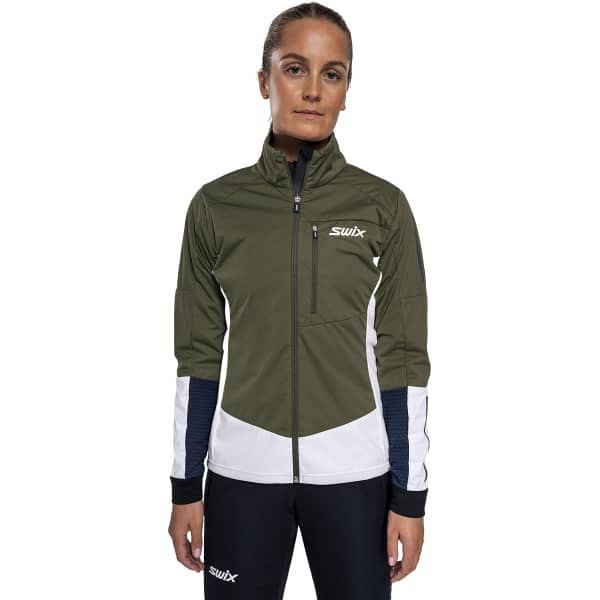 Veste ski de fond SWIX DYNAMIC JACKET W OLIVE/BRIGHT WHITE