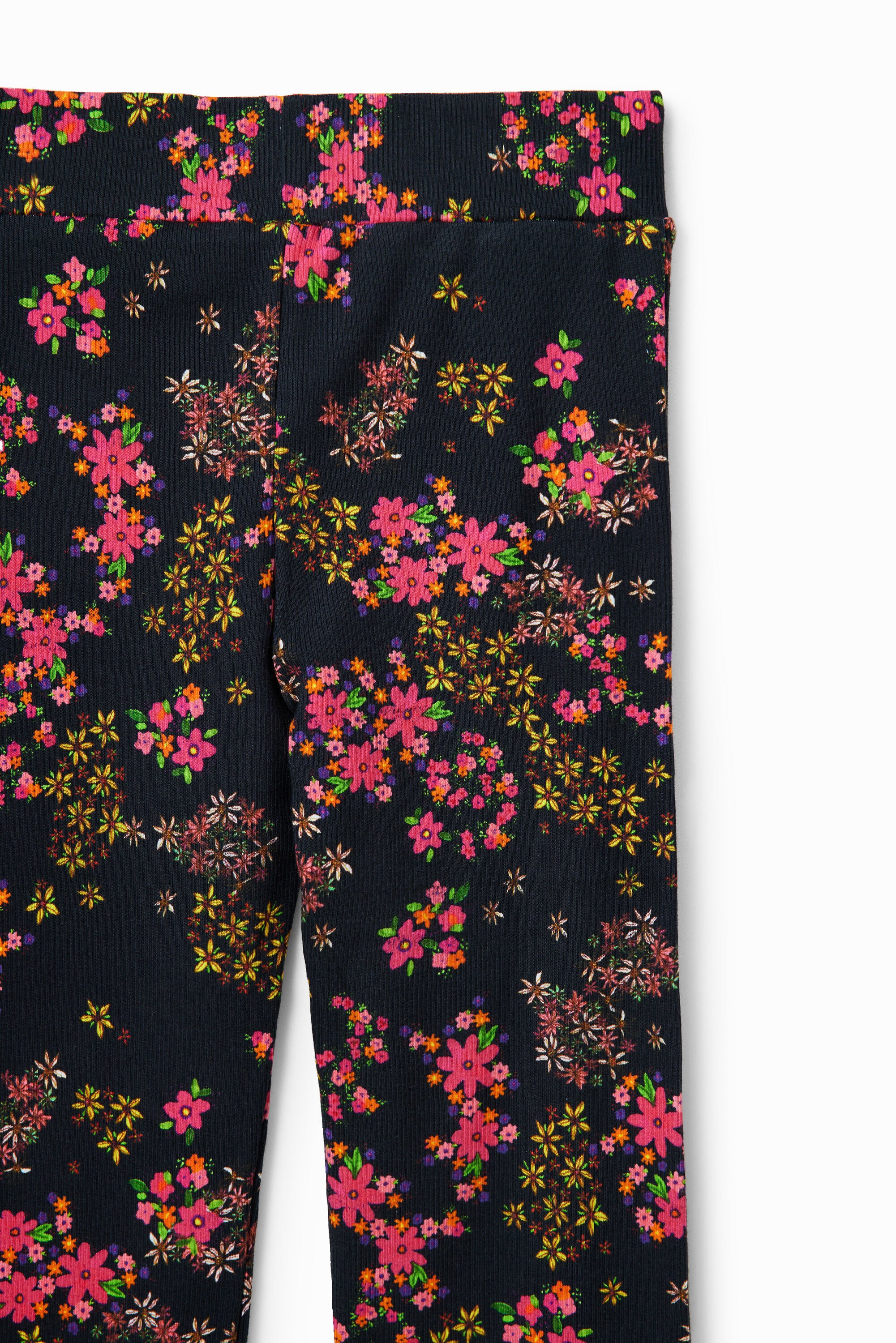 Calças legging florais flare