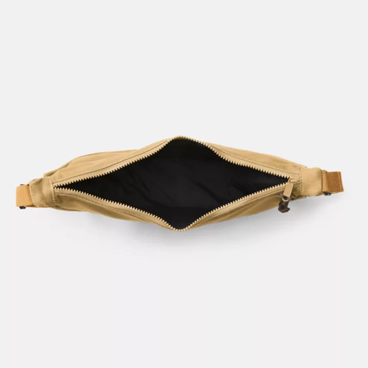 Sac à bandoulière en toile et cuir pour femme en jaune