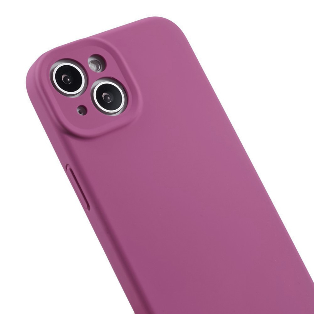iPhone 15 Silikon Case Hülle mit Kameraschutz - Pflaume