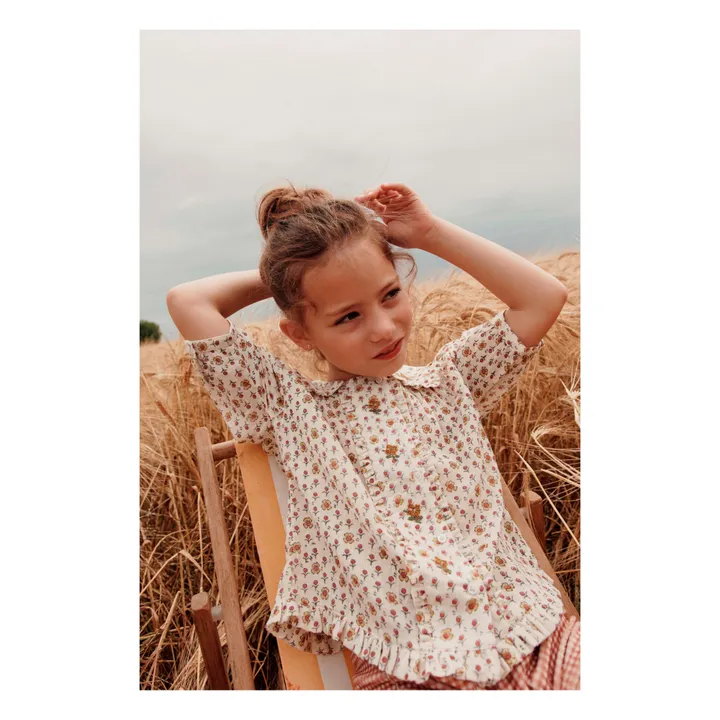 Emile et Ida Blouse Brodée Fleurs | Ecru