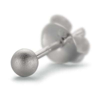 Ohrstecker Satin-Ball, Silber