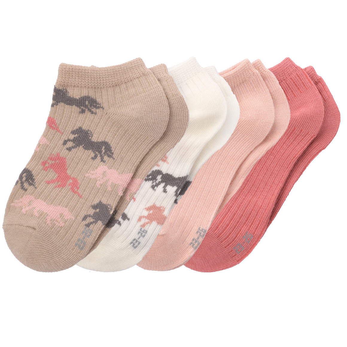 Topolino 4 Paar Mädchen Sneaker-Socken im Set weiss / beere / hellbraun