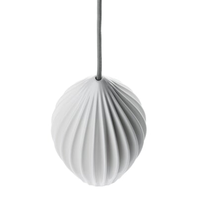 Pendelleuchte Bone China Gerippt, Klein