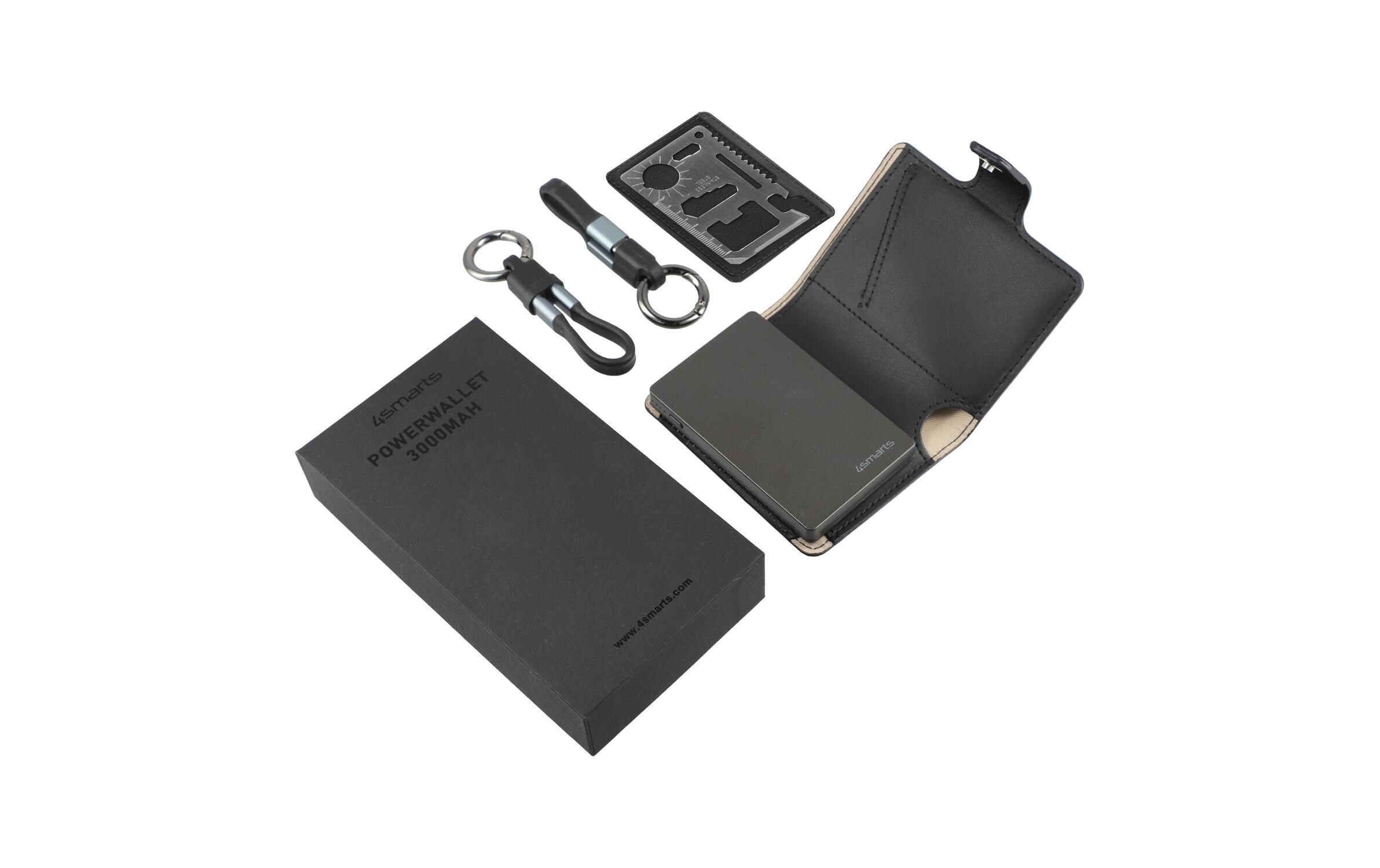 Powerbank PowrWallet 3000 mAhMultiport-Powerbank mit modernen Ladestandards