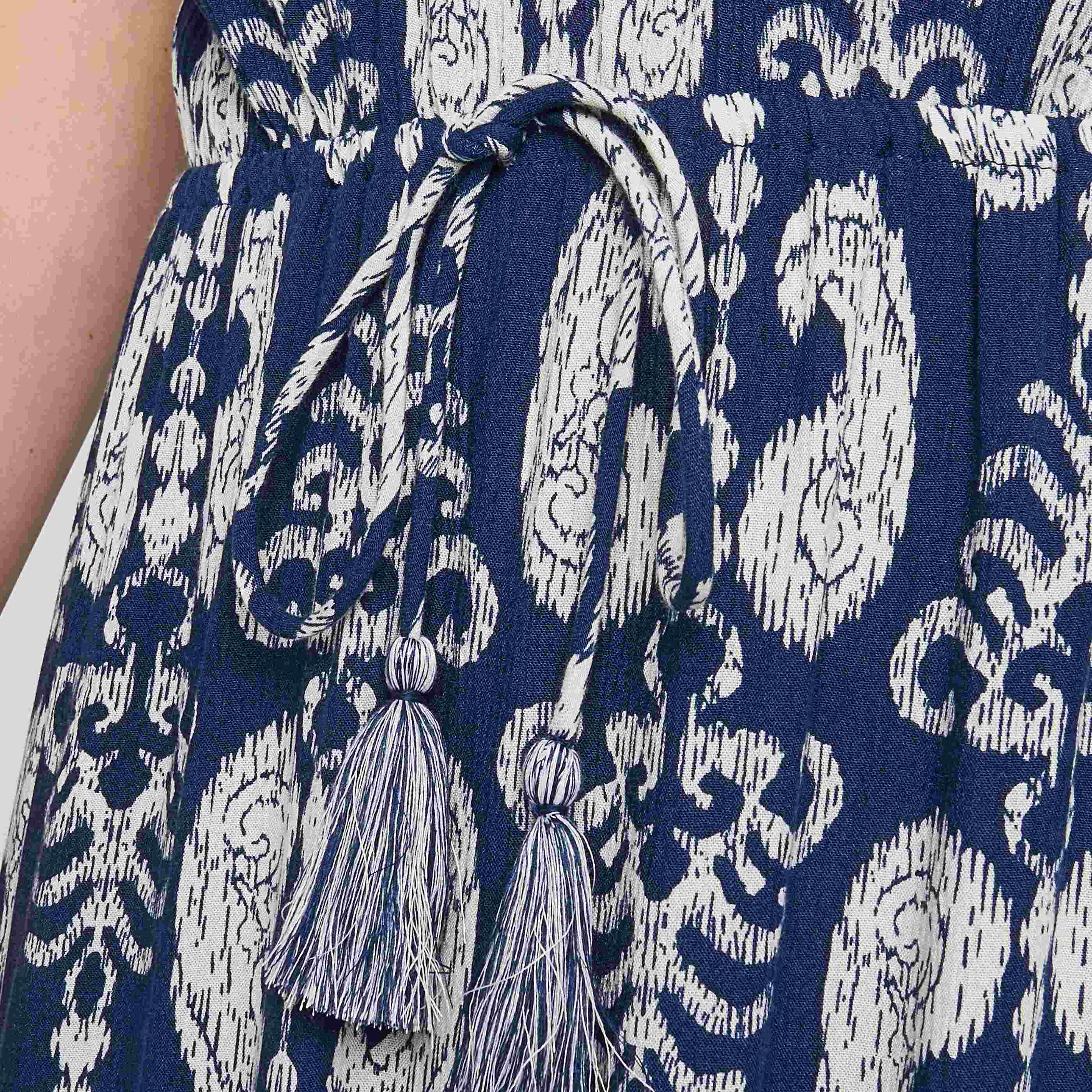 Robe longue imprimée femme - MARINE