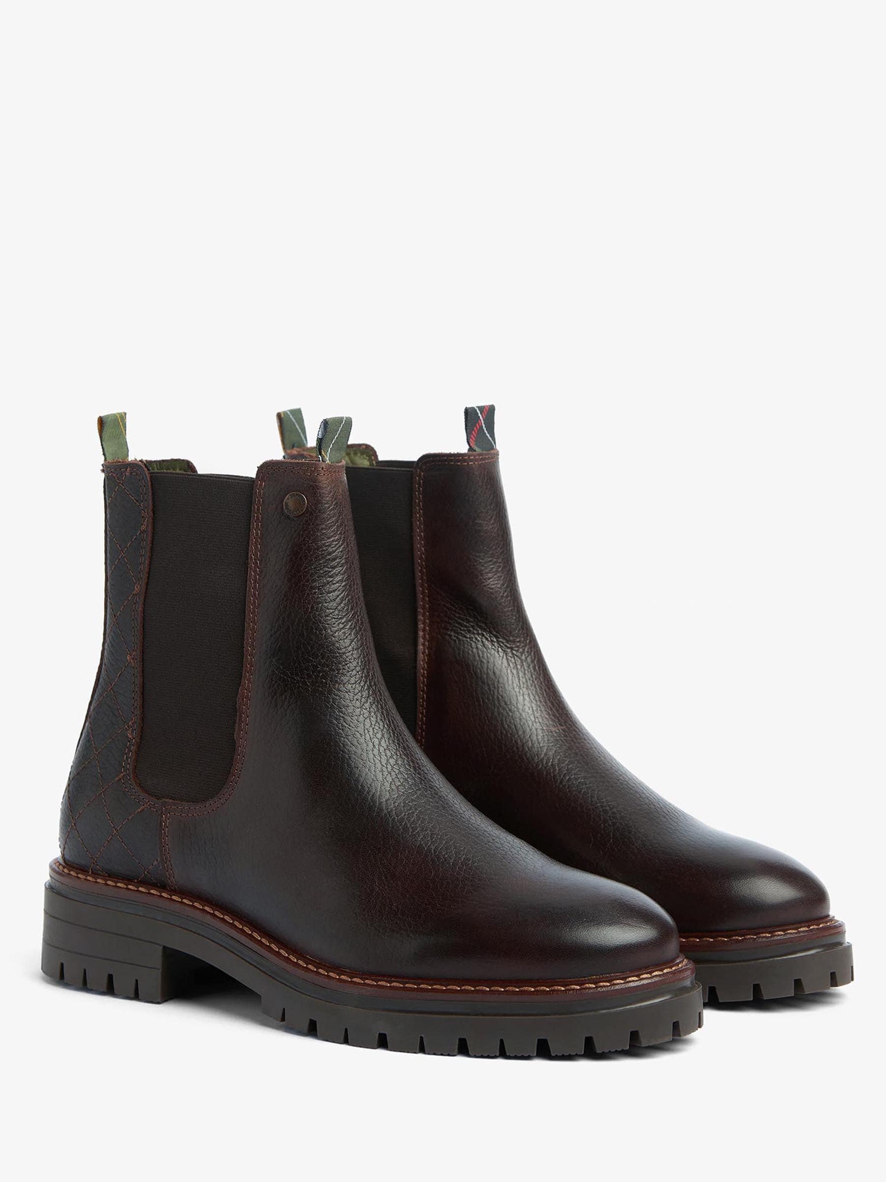 Bruin - Barbour® Evie leren Chelsea-laars