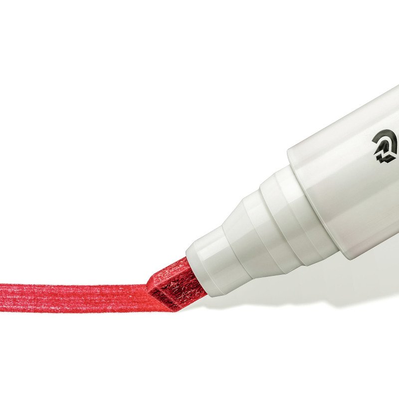 Marqueur effaçable rechargeable Staedtler Lumocolor 351B pointe biseautée 2 à 5 mm couleurs assorties - Pochette de 6