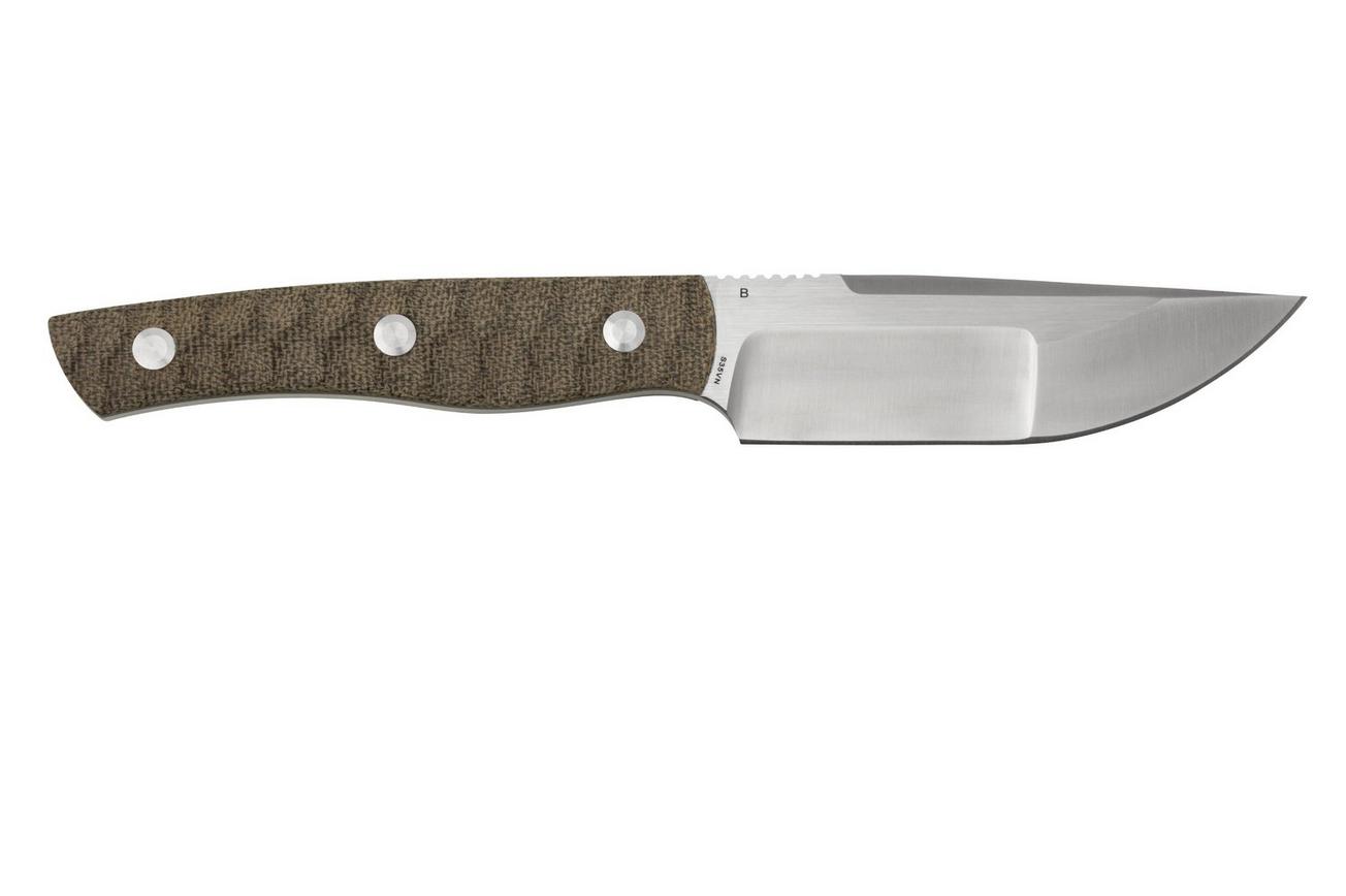 Bestech Heidi Blacksmith #2 Hollow Compound Grind, Satin, Canvas Micarta BFK04C vaststaand mes