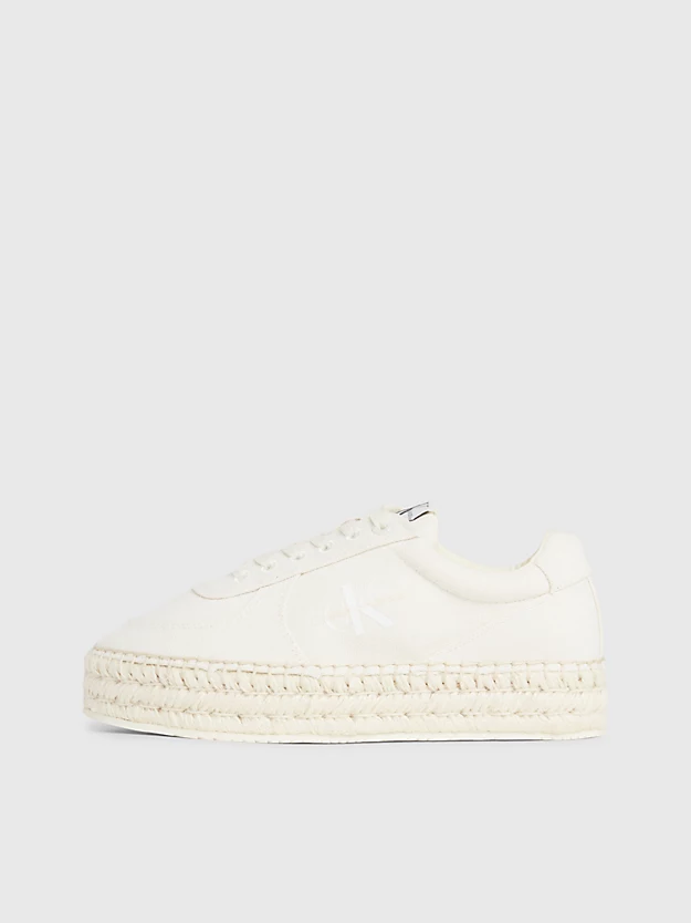 Tênis espadrille de lona com plataforma
