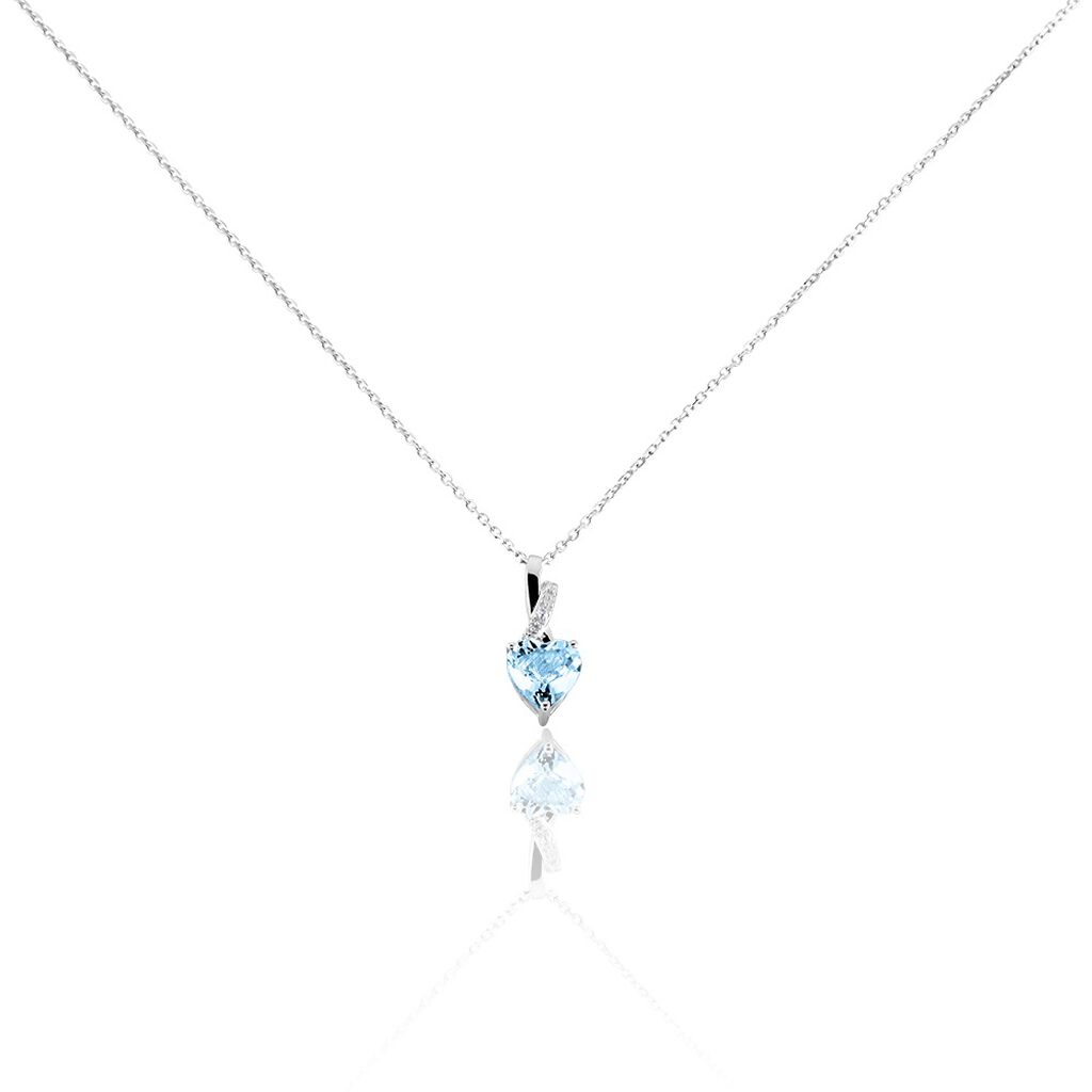 Collier Clothilde Or Blanc Topaze Et Oxyde De Zirconium