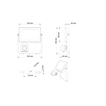 Philips LED straler met bewegings- en dag/nachtsensor 20W 3000K
