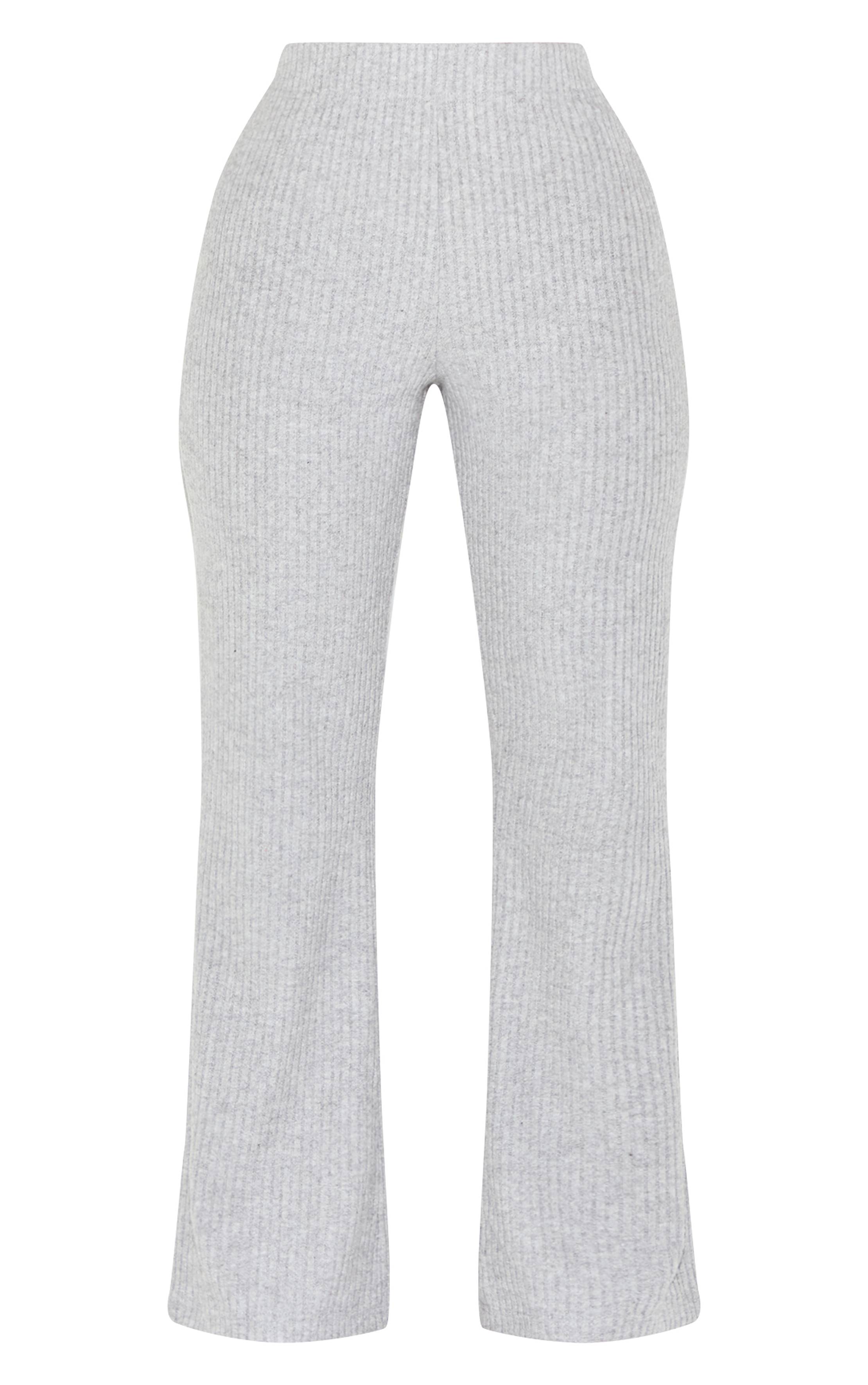 Gris Pantalon Large Côtelé Petite