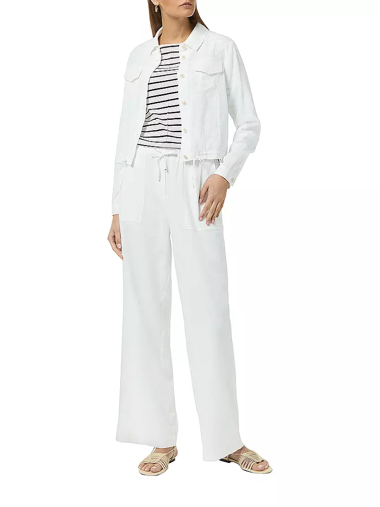 COMMA IDENTITY Leinenhose weiss