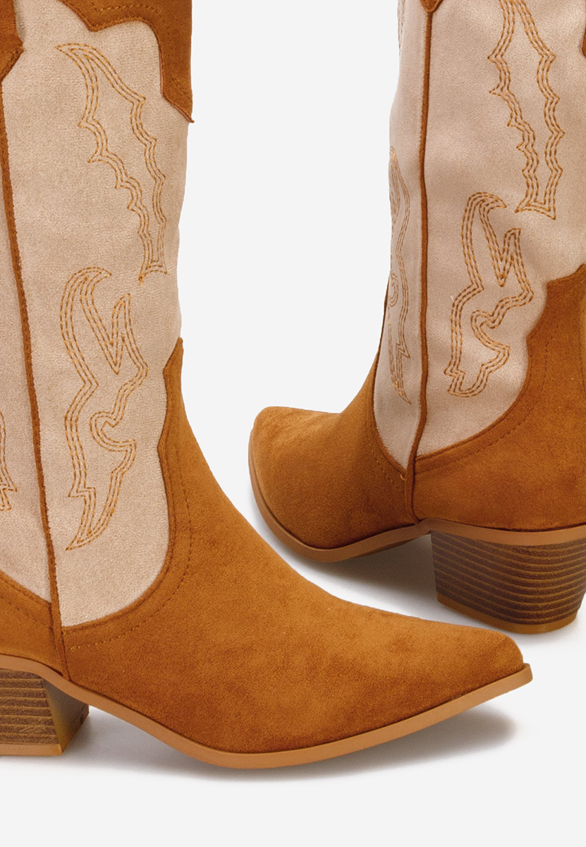 Bottes cowboy femme chameau Kania