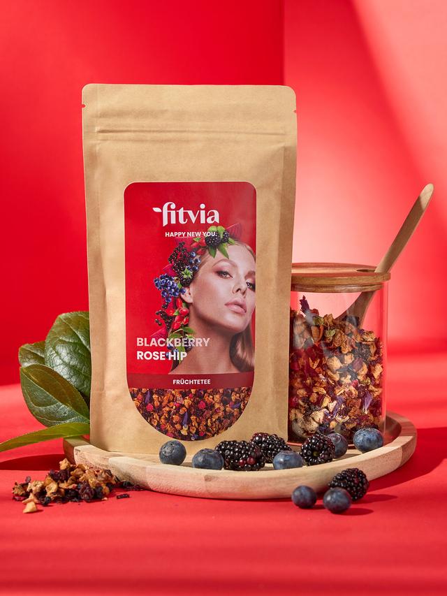 Früchtetee Hagebutte-Brombeer, 3x 100 g
