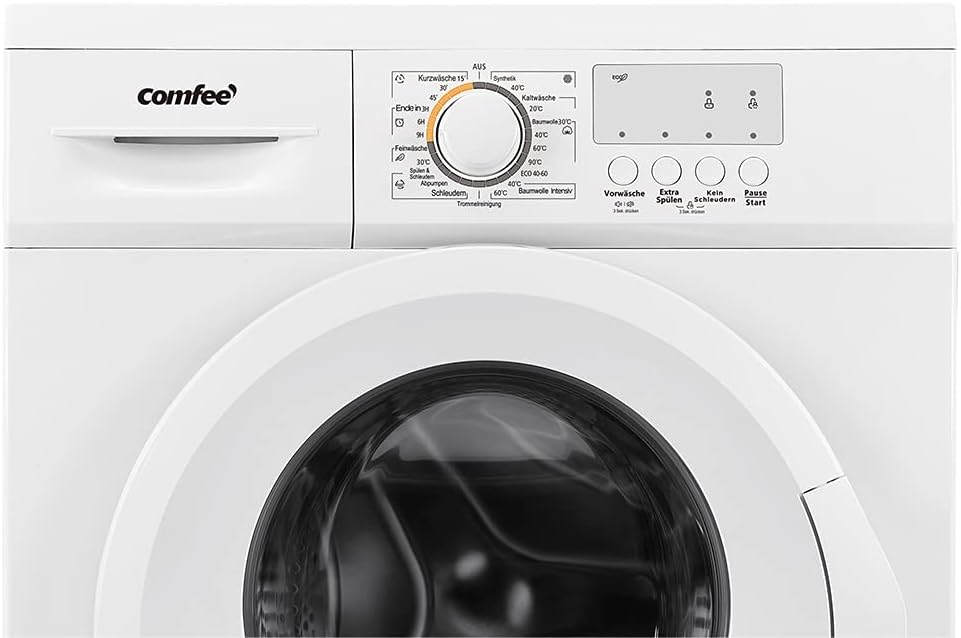 Comfee CFEW60-124 Waschmaschine / 6KG / Slim Line / D / 1200 U/min / Trommelreinigung / 15min-30min-45min Schnellwaschgang / Weiß