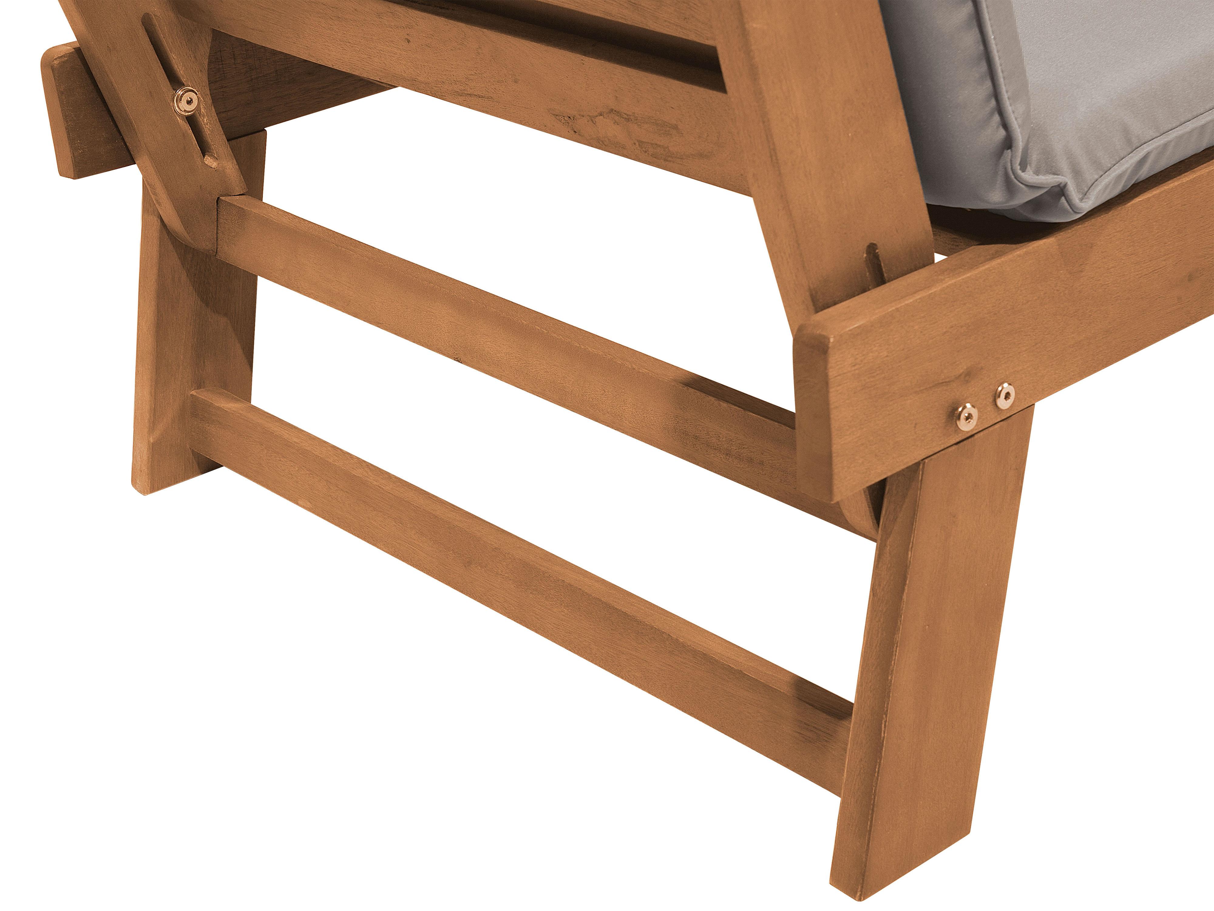 Tuinbank met zitkussen PORTICI 210 cm Eucalyptushout Lichtbruin/taupe