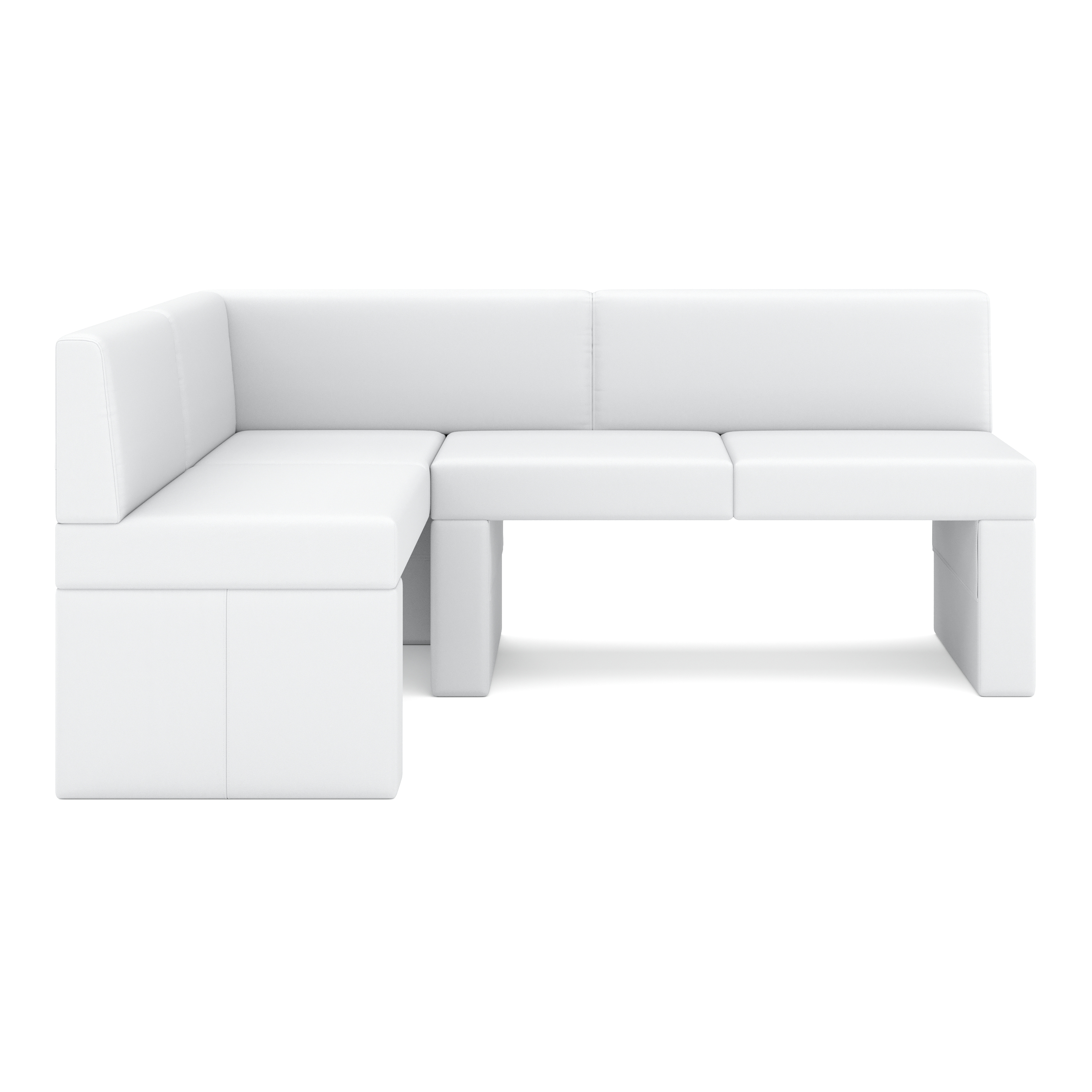 Eckbank Leder ERIKA 205 x 140 cm links weiss
