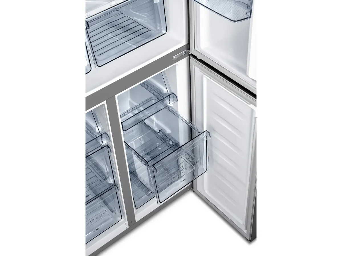 Gorenje NRM8182MX - Køleskab/fryser - side-by-side - bredde: 79.4 cm - dybde: 64.3 cm - højde: 181.6 cm - 427 liter - Klasse E - rustfrit stål