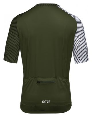Maillot Manches Courtes Gore Wear C5 Olive Blanc