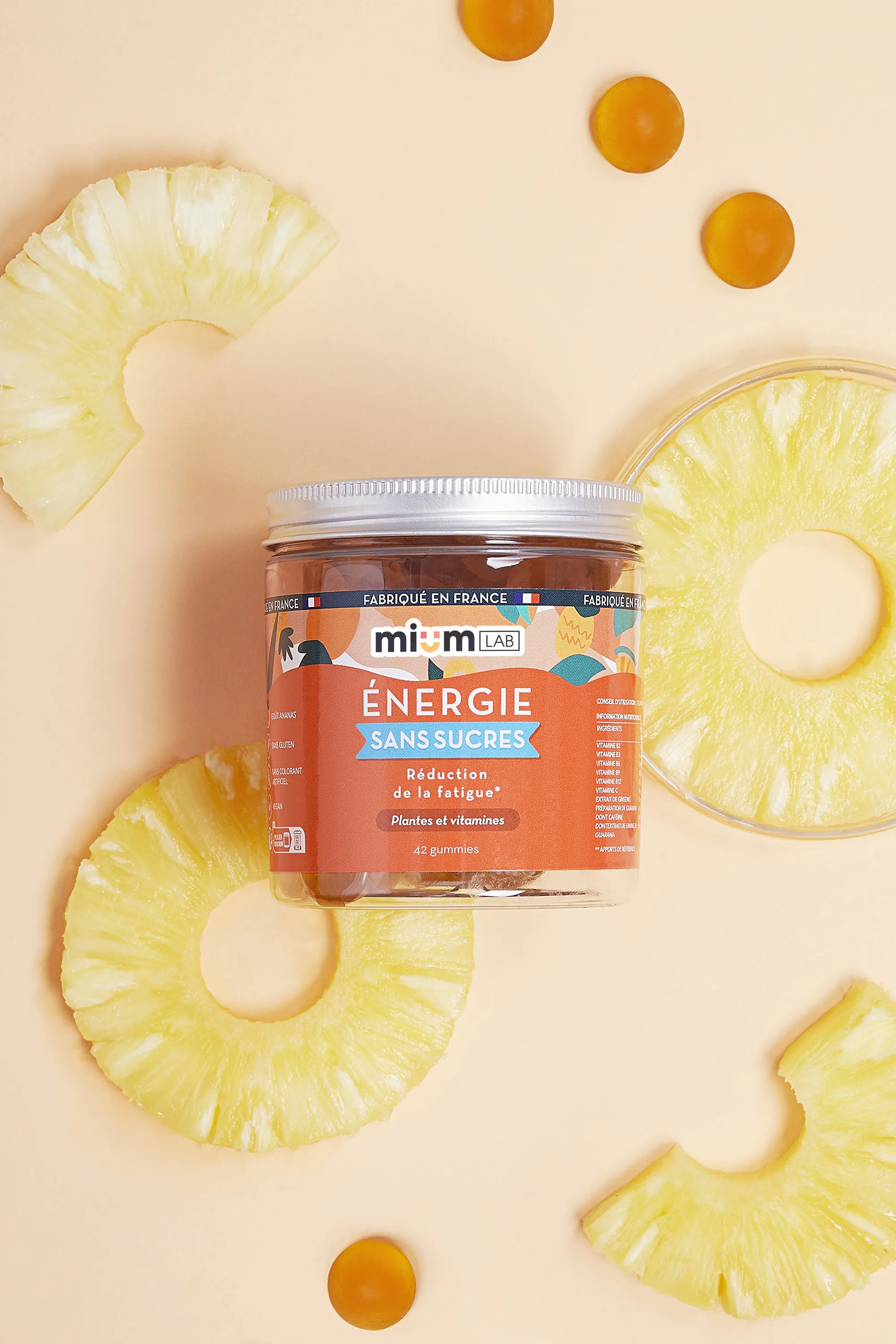 Mium Lab ex Les Miraculeux Compléments alimentaires gummies Energie sans sucres-100 g