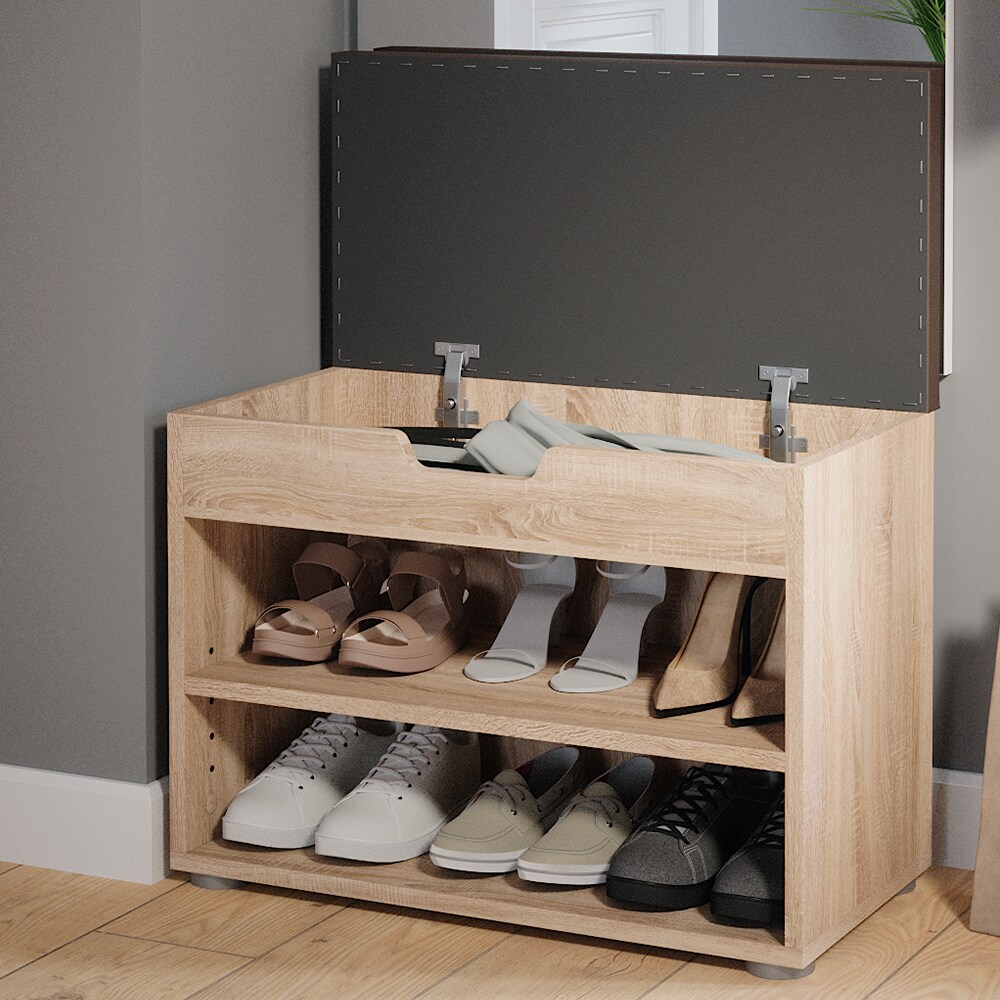 VICCO Schuhbank Schuhschrank Schuhablage Sitzbank Klappdeckel 6 Paar Sonoma