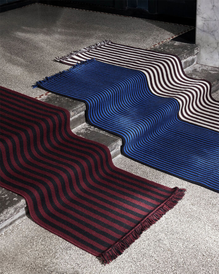 Hay Stripes and Stripes Wool-L200 x W60 Blue