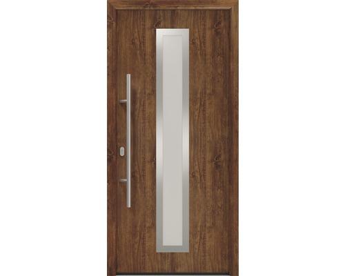 EcoStar ISOPRO IP 700S voordeur, 1100 x 2100 mm, linksdraaiend, donker eiken, inclusief beslagset, RVS-greep, veiligheidsprofielcilinder met 5 sleutels