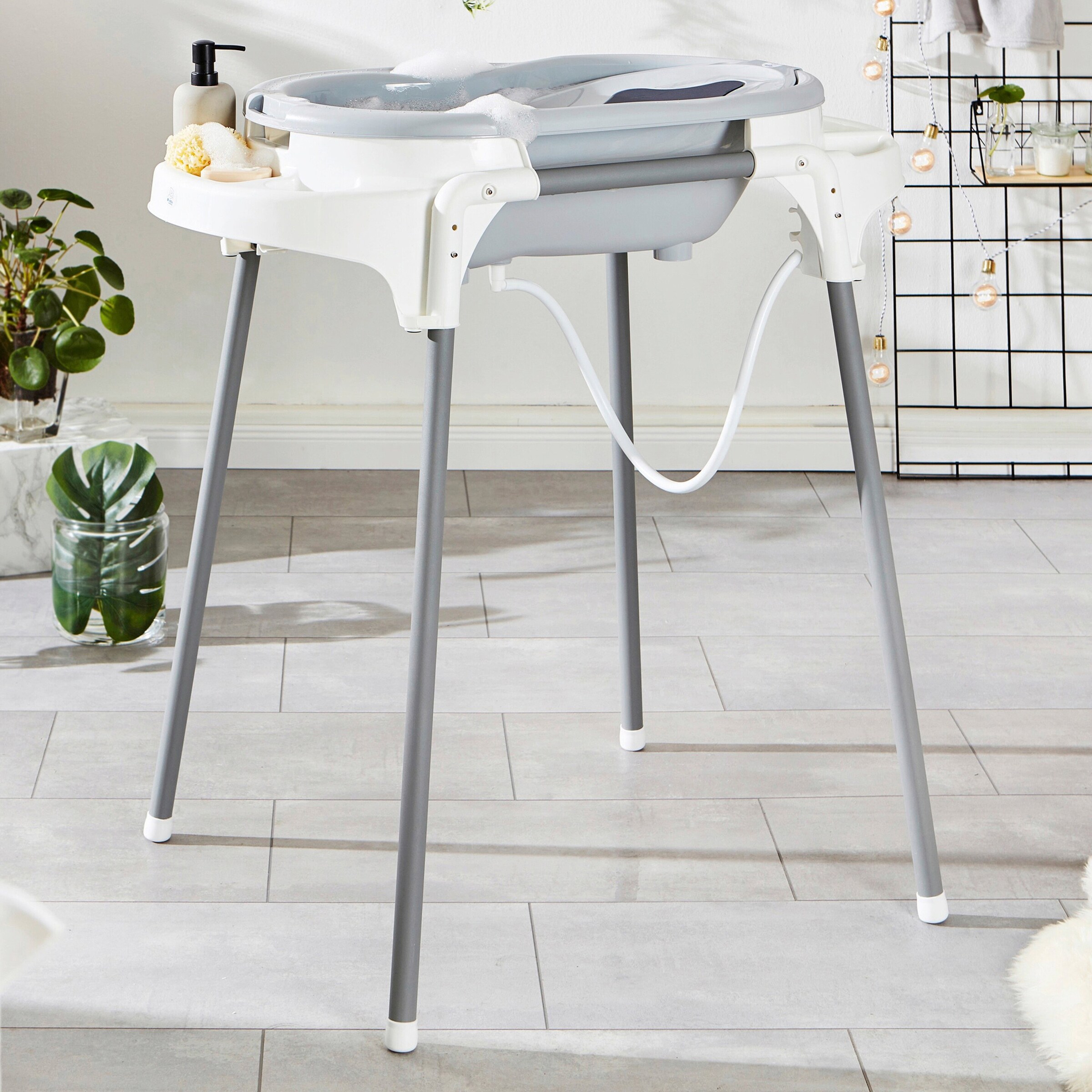 Rotho Babydesign 4-tlg. Badewannen-Set TOP Badestation stone grey