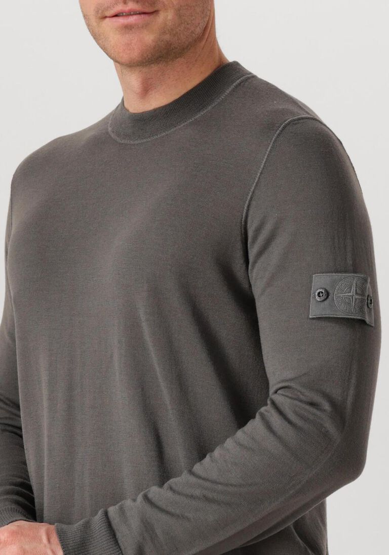 donkergrijze stone island trui crew neck
